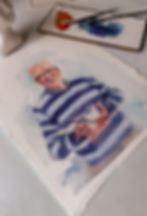 Thumbnail: Custom watercolor portrait painting elderly person from photo