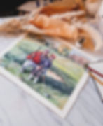 Thumbnail: Watercolor couple portrait painting from photo custom art gift