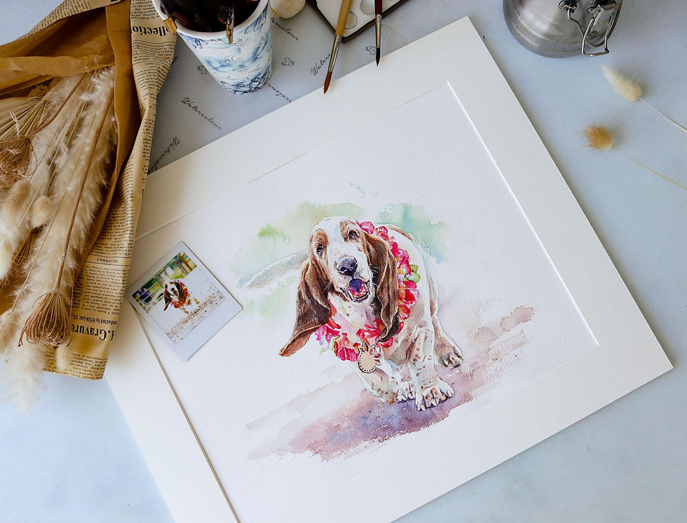 Thumbnail: custom pet portrait watercolor painting
