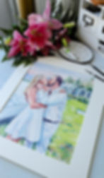 Thumbnail: watercolor couples portrait wall art