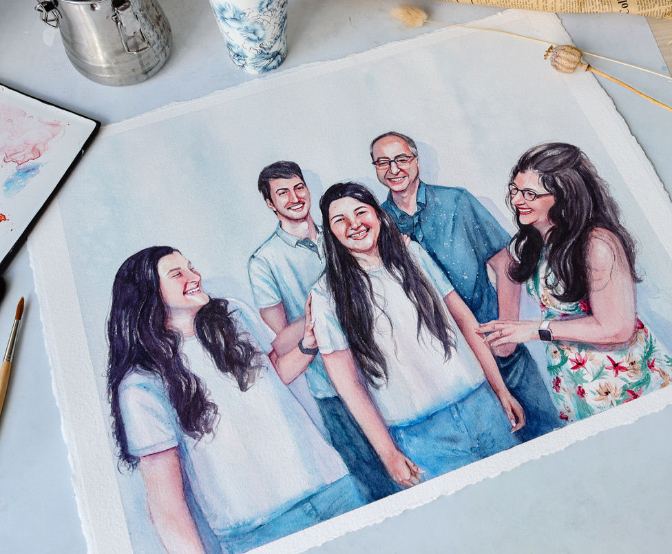 Thumbnail: Watercolor Family Portrait