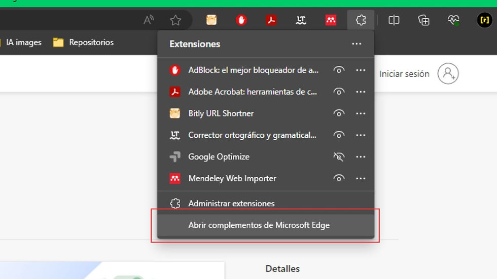 Complementos de Microsoft Edge
