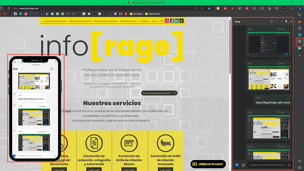 Drop en Microsoft Edge