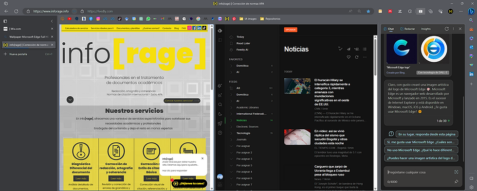 Interfaz completa de Microsoft Edge