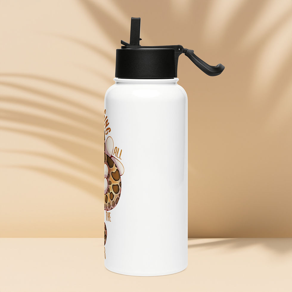 Thumbnail: Waterfles met rietje -Stainless steel