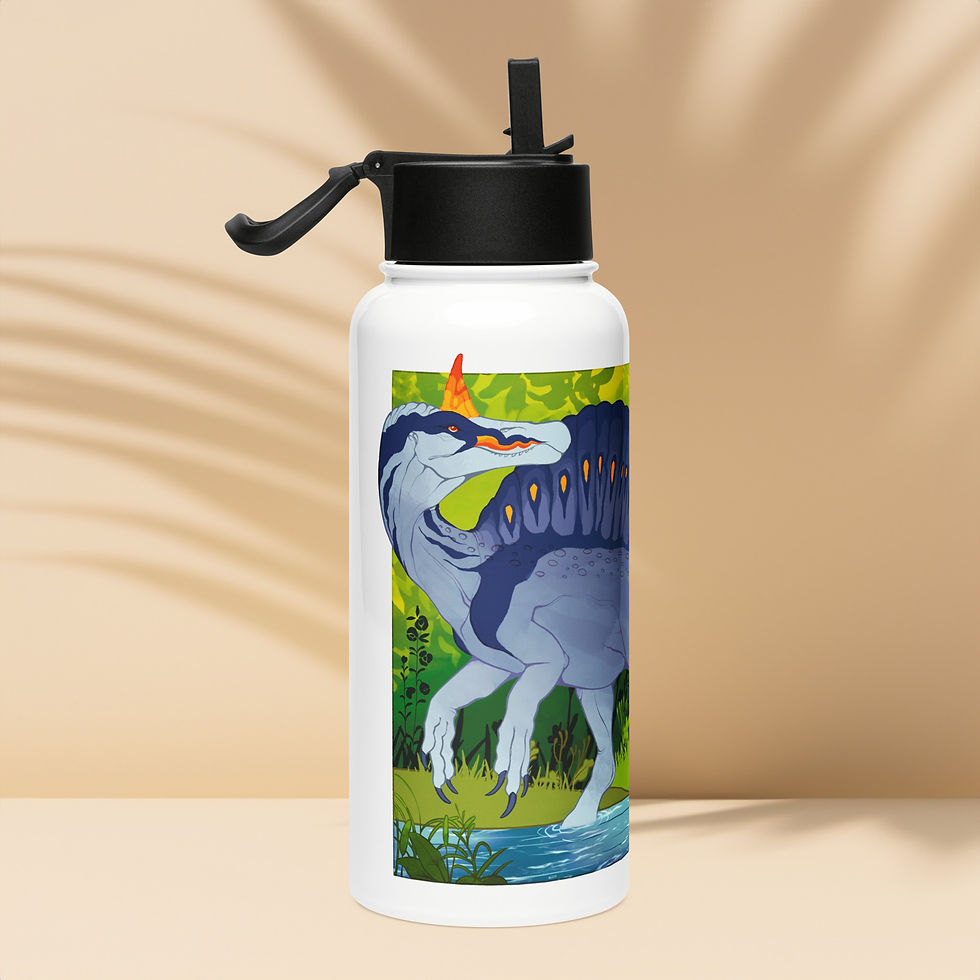 Thumbnail: Spino Scene - Waterfles met rietje -Stainless steel
