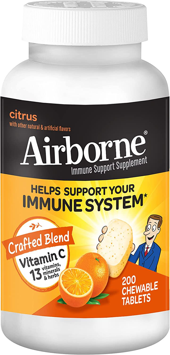 Thumbnail: Airborne 1000mg Vitamin C Chewable Tablets with Zinc, Immune Support Supplement