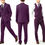 Thumbnail: Men Suit 3 Piece Set Slim Fit Wedding Groomsmen Suit for Men Two Buttons Suits 