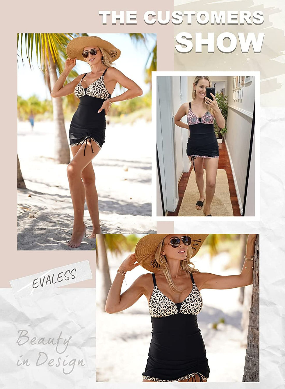 Thumbnail: EVALESS One Piece Tankini Bathing Suits for Women Tummy Control Swimsuits Sexy 