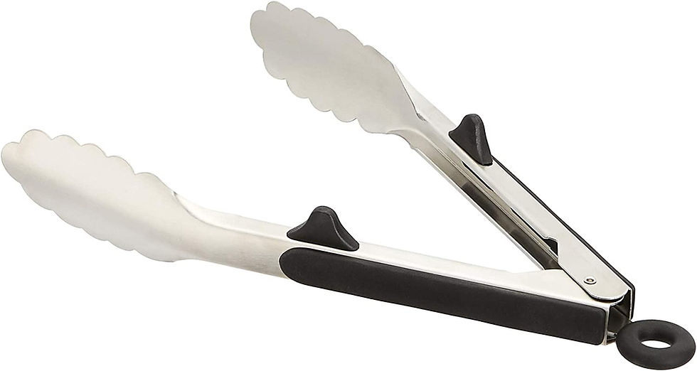 Thumbnail: Amazon Basics Stainless Steel Kitchen Tongs, Black Non-Slip Grip, 9-Inch