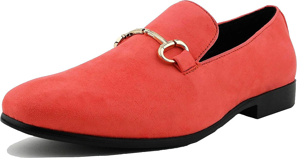 Thumbnail: Amali Bradford - Microfiber Men's Slip-On Loafer with Gold Metal Bit - Smoking 