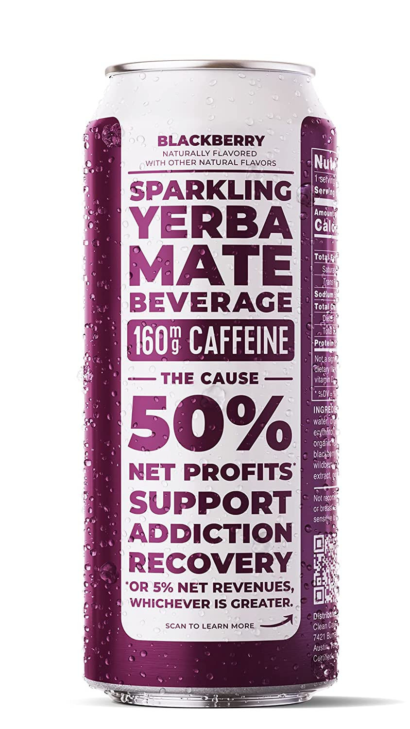 Thumbnail: CLEAN Cause Low Calorie Blackberry USDA Organic Sparkling Yerba Mate Tea (16oz 