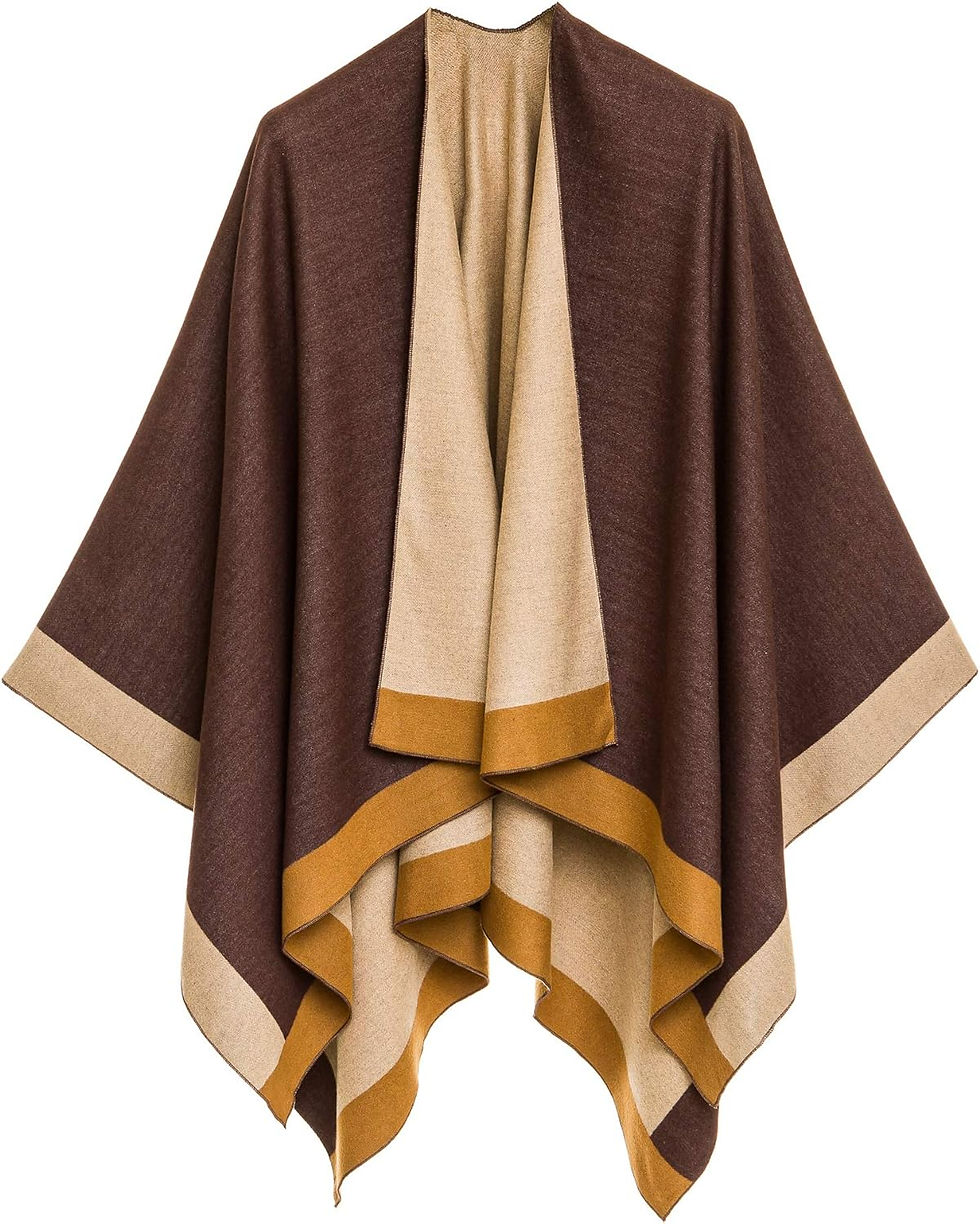 Thumbnail: MELIFLUOS DESIGNED IN SPAIN Women's Shawl Wrap Poncho Ruana Cape Cardigan Sweat