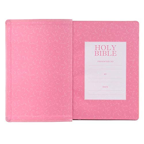 Thumbnail: KJV Holy Bible, Giant Print Full-Size, Pink Faux Leather w/Ribbon Marker, Red L