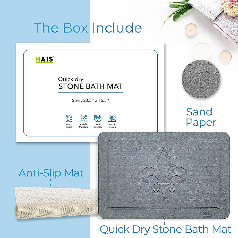 Thumbnail: HAIS Stone Bath Mat, Home Decor Modern & Art Design, Diatomaceous Earth Bath St