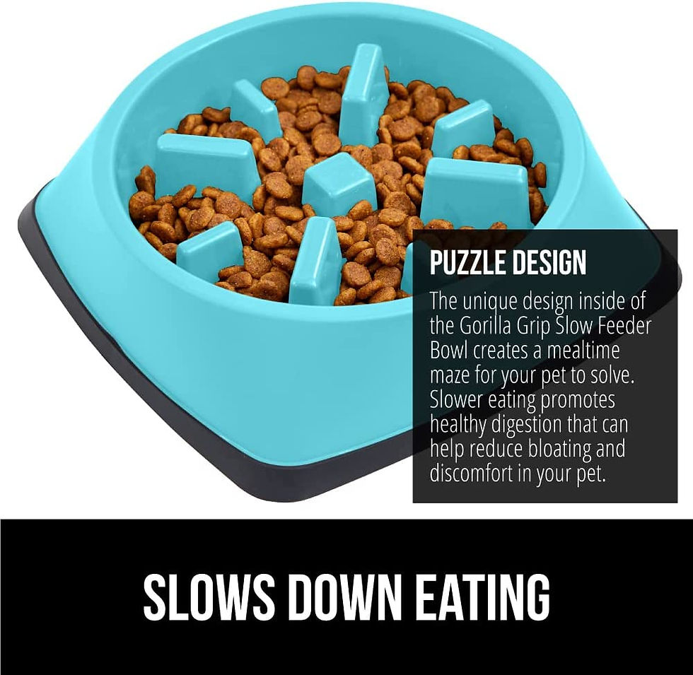 Thumbnail: Gorilla Grip Slip Resistant Slow Feeder Dog Bowl, Slows Down Pets Eating, Preve