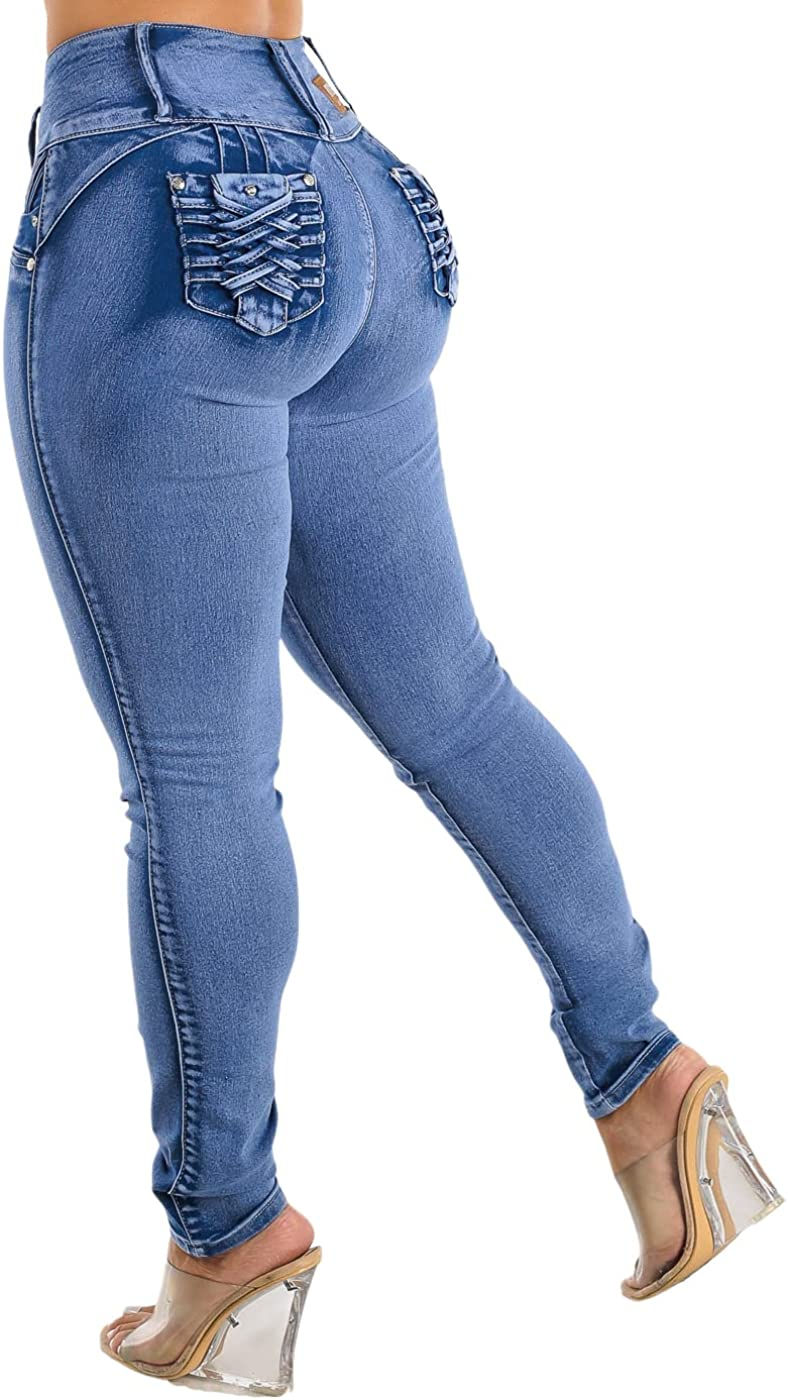 Thumbnail: Butt Lifting Jeans for Women - High Waisted Skinny Levanta Cola Stretch Jeans