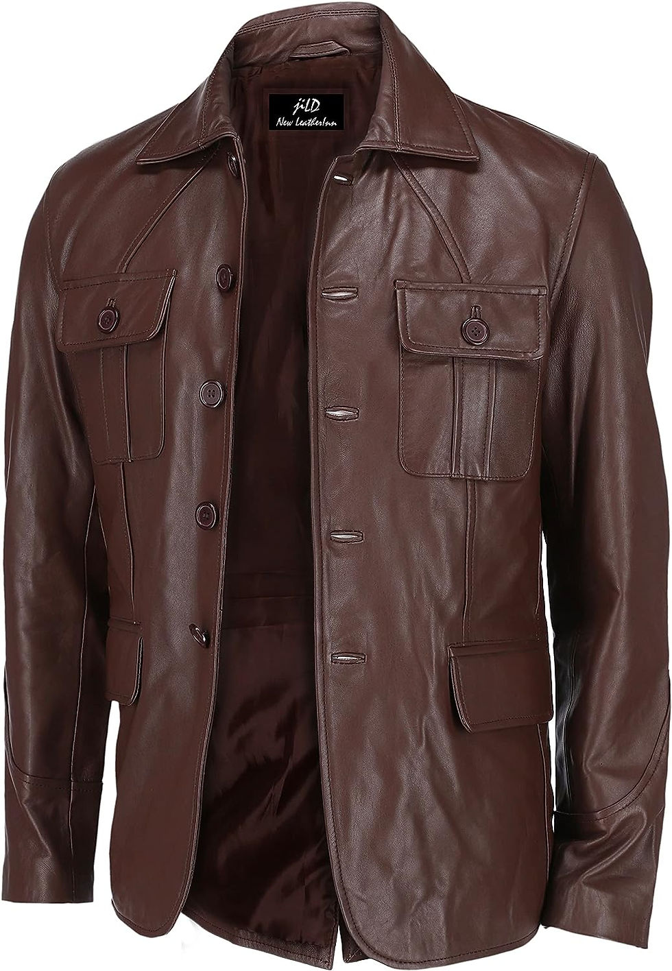 Thumbnail: Lambskin Leather Jacket Men Casual Coat – Notched Collar Classic Bond’s Sty