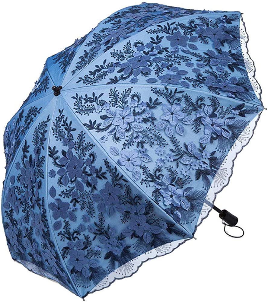 Thumbnail: Honeystore Travel Sun Parasol Folding Brolly Anti-uv Sunshade Vintage Umbrella