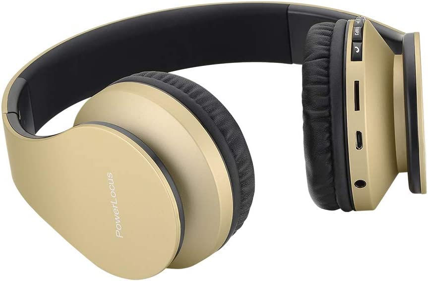 Thumbnail: PowerLocus Wireless Bluetooth Over-Ear Stereo Foldable Headphones, Wired Headse