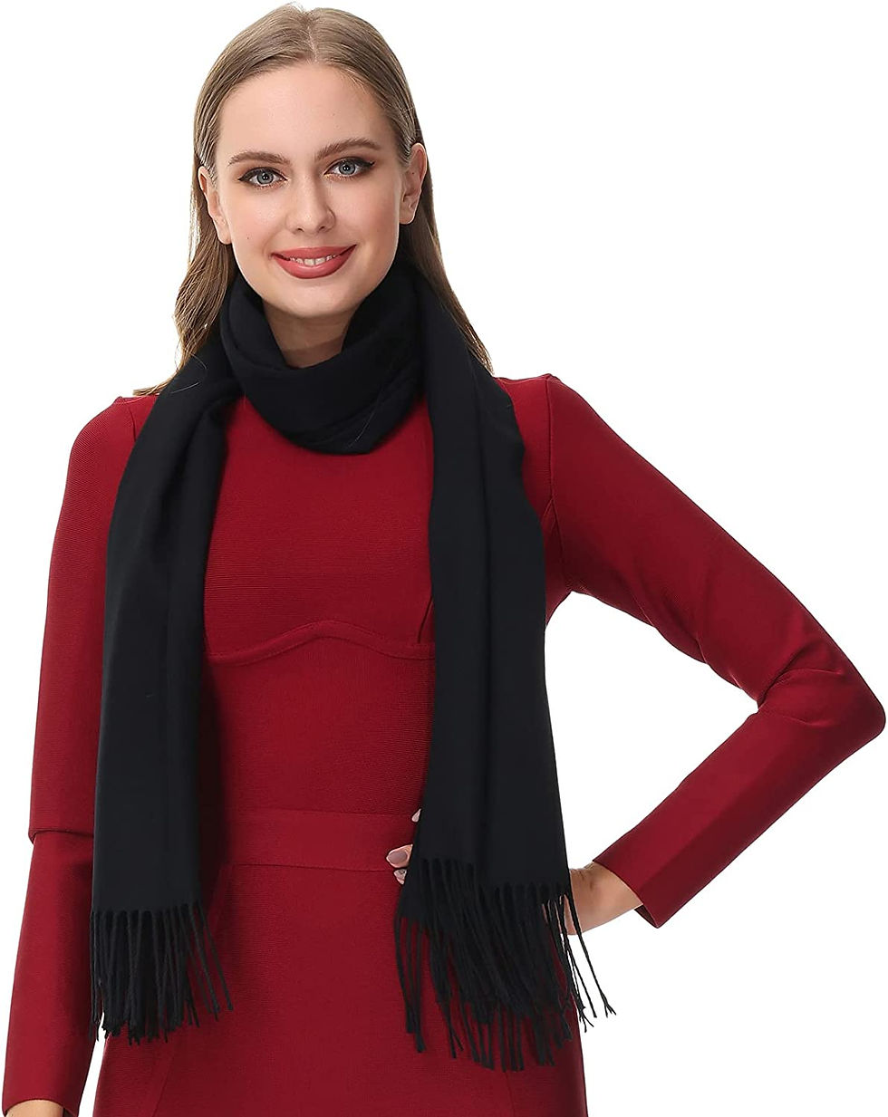 Thumbnail: OHAYOMI Womens Pashmina Shawl Wrap Scarf Solid Color Pashmina