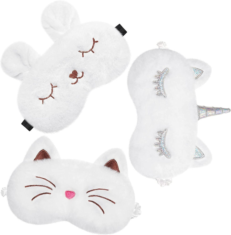 Thumbnail: Plush Sleeping Eye Cover 3 Pieces Soft Funny Eye Blindfold Cat Sleep Eye Cover 