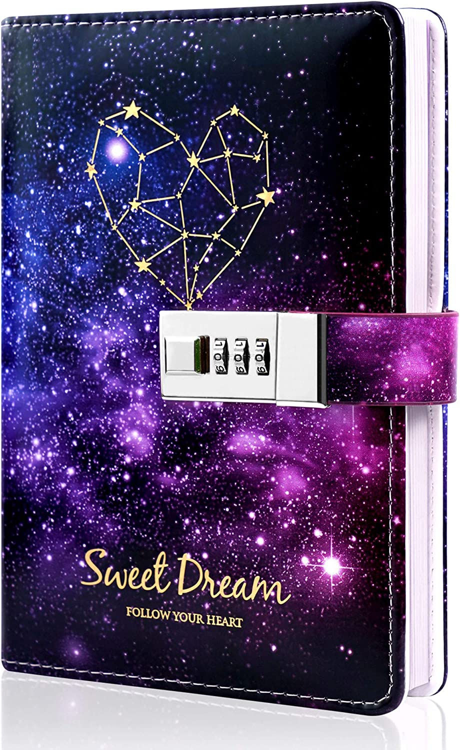 Thumbnail: CAGIE Starry Lock Leather Diary Combination Lock Journal Personal Constellation