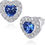 Thumbnail: SIMPLGIRL 925 Sterling Silver Birthstone Stud Earrings for Women Girls Heart Cu