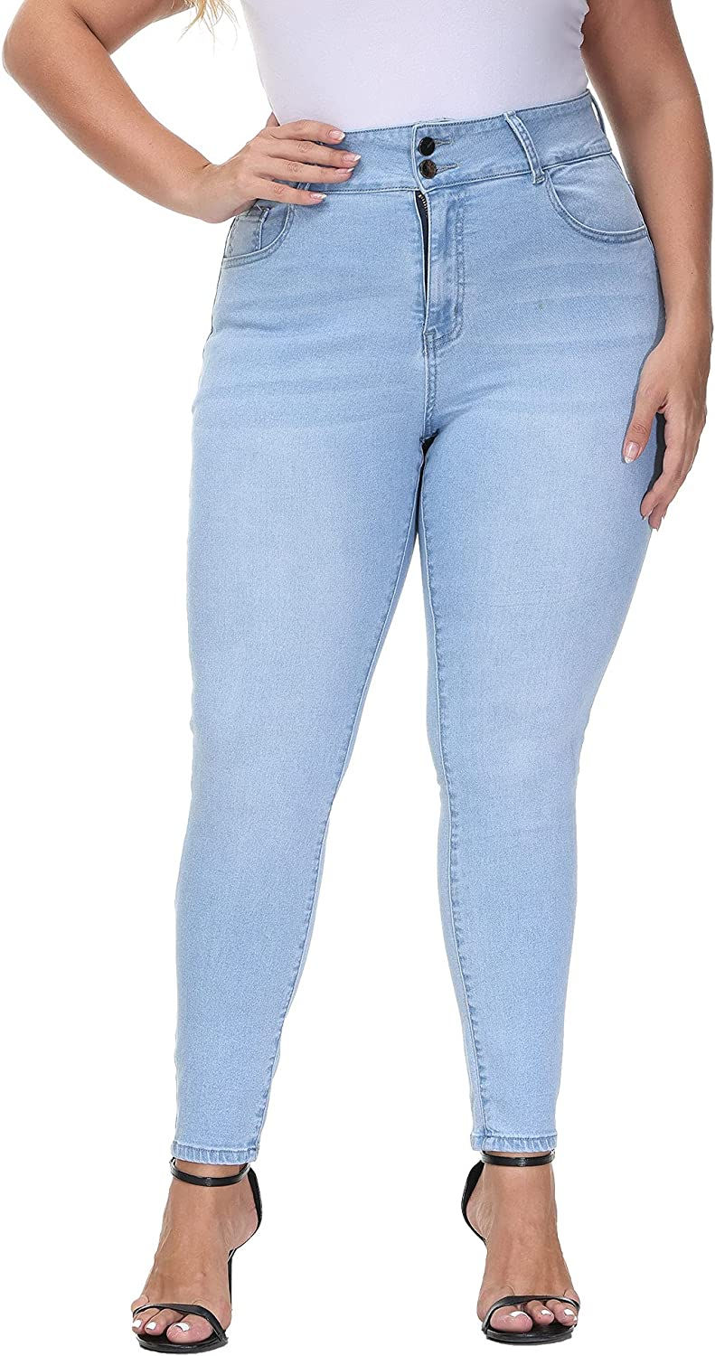 Thumbnail: Gboomo Womens Plus Size Skinny Jeans Stretchy High Waisted Ankle Jean