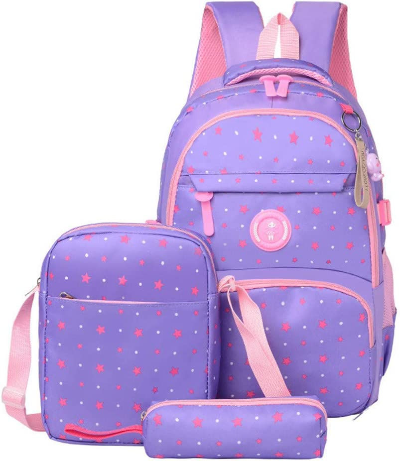 Thumbnail: 3Pcs Star-Print School Backpacks for Girls, Polka Dot School Bags Elementary Bo