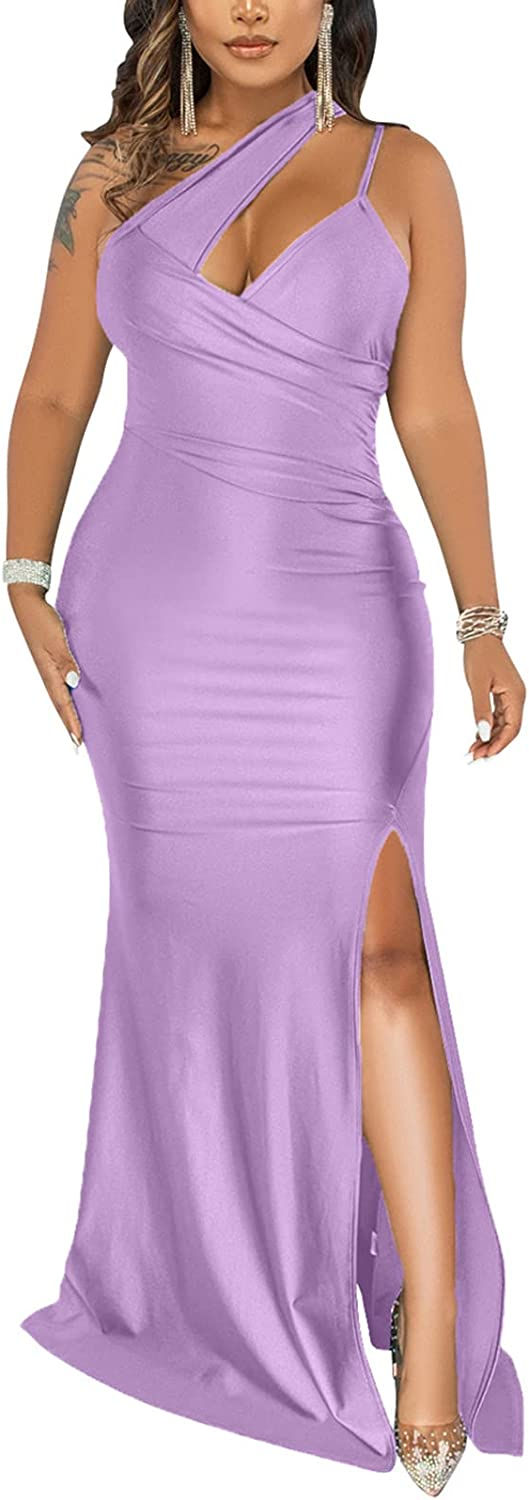 Thumbnail: Halfword One Shoulder Formal Dresses for Women Sexy Elegant Evening Gowns Split