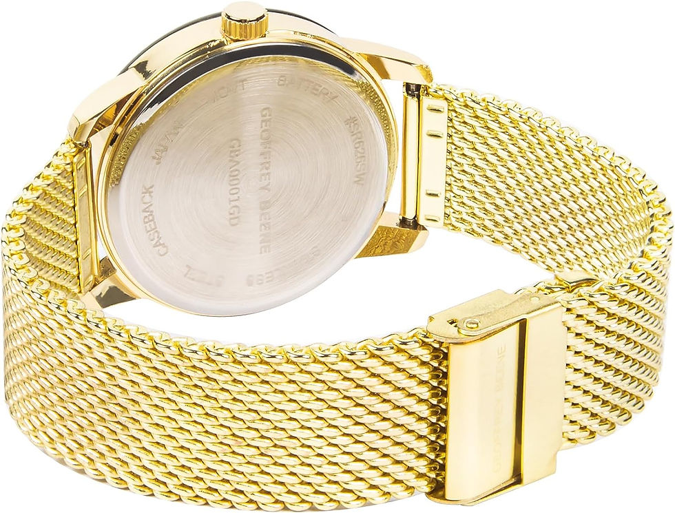 Thumbnail: Geoffrey Beene Mens Watch - Stainless Steel Mesh Band Quartz Movement Analog Wa