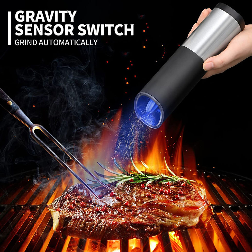 Thumbnail: Rocyis Electric Salt and Pepper Grinder-Gravity Automatic Spice Mill Set-Batter