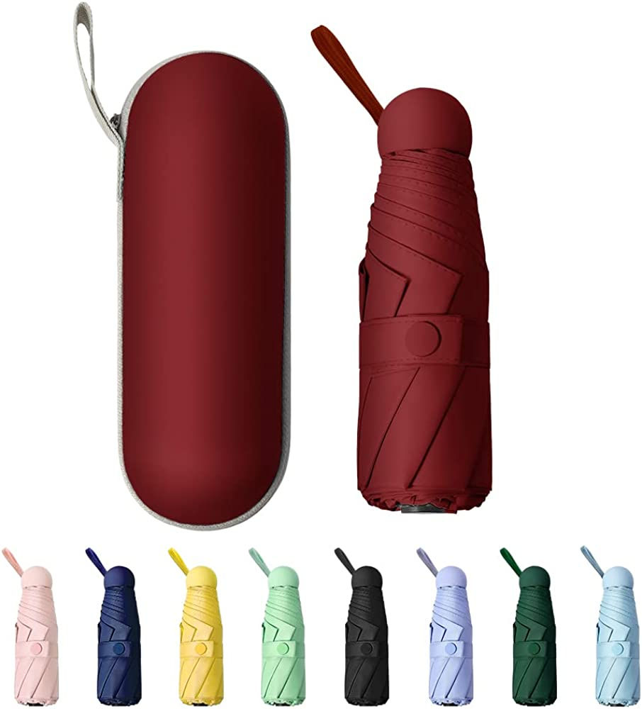 Thumbnail: TIME LOVER Mini Windproof Folding Travel Umbrella, Sun & Rain Umbrellas, Compac