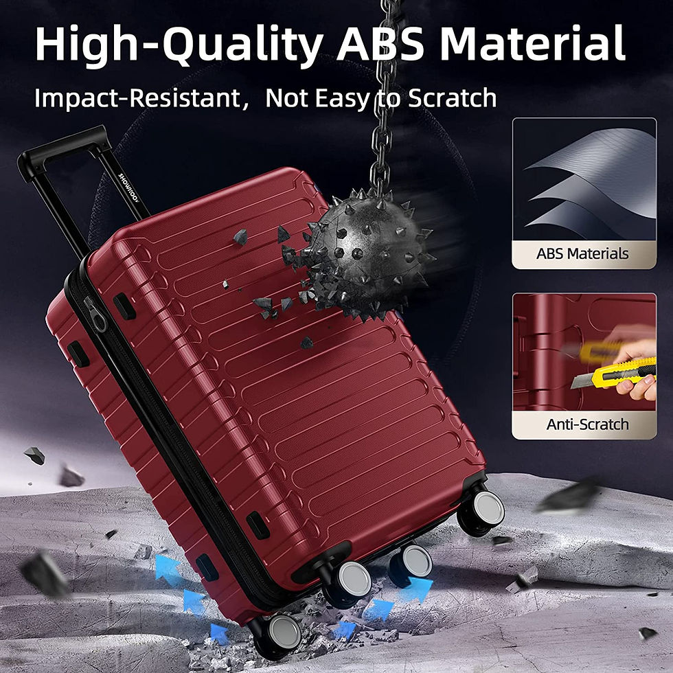 Thumbnail: SHOWKOO Luggage Sets Expandable ABS Hardshell 3pcs Clearance Luggage Hardside L