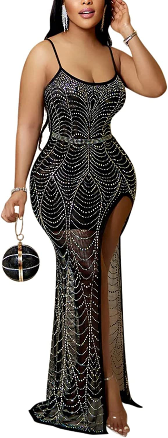 Thumbnail: Women Sexy Birthday Dress Hot Drilling Process Sexy Dress Party Club Night Dres