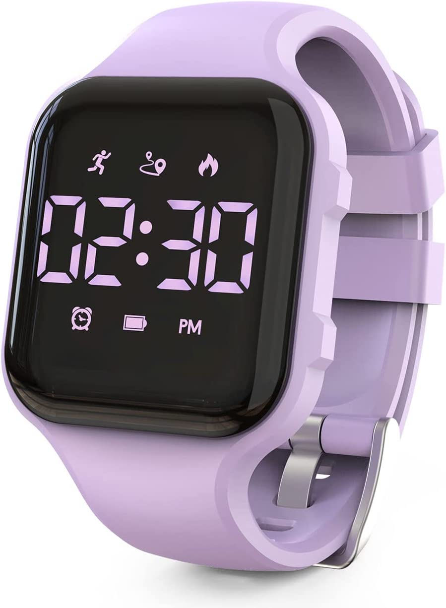 Thumbnail: Kids Led Fitness Tracker Watch, Non-Bluetooth Digital Pedometer Wristwatch, Wat
