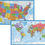 Thumbnail: Laminated World Map & US Map Poster Set - 18" x 29" - Wall Chart Maps of the Wo
