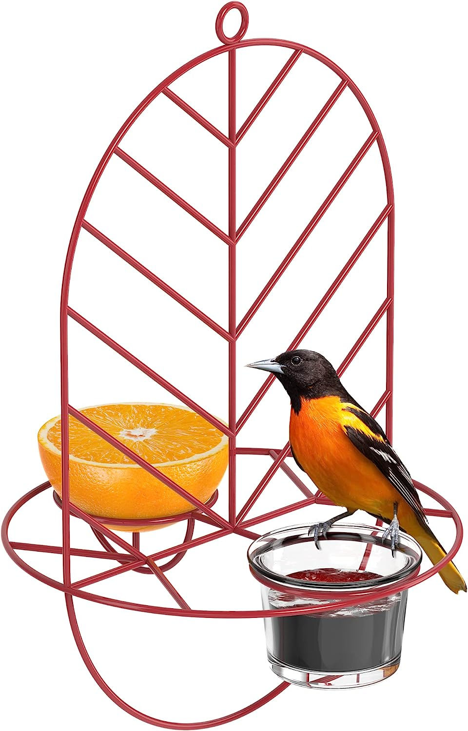 Thumbnail: MEKKAPRO Baltimore Oriole Bird Feeder, Leaf Home Decor, Dual Sided Oriole Feede