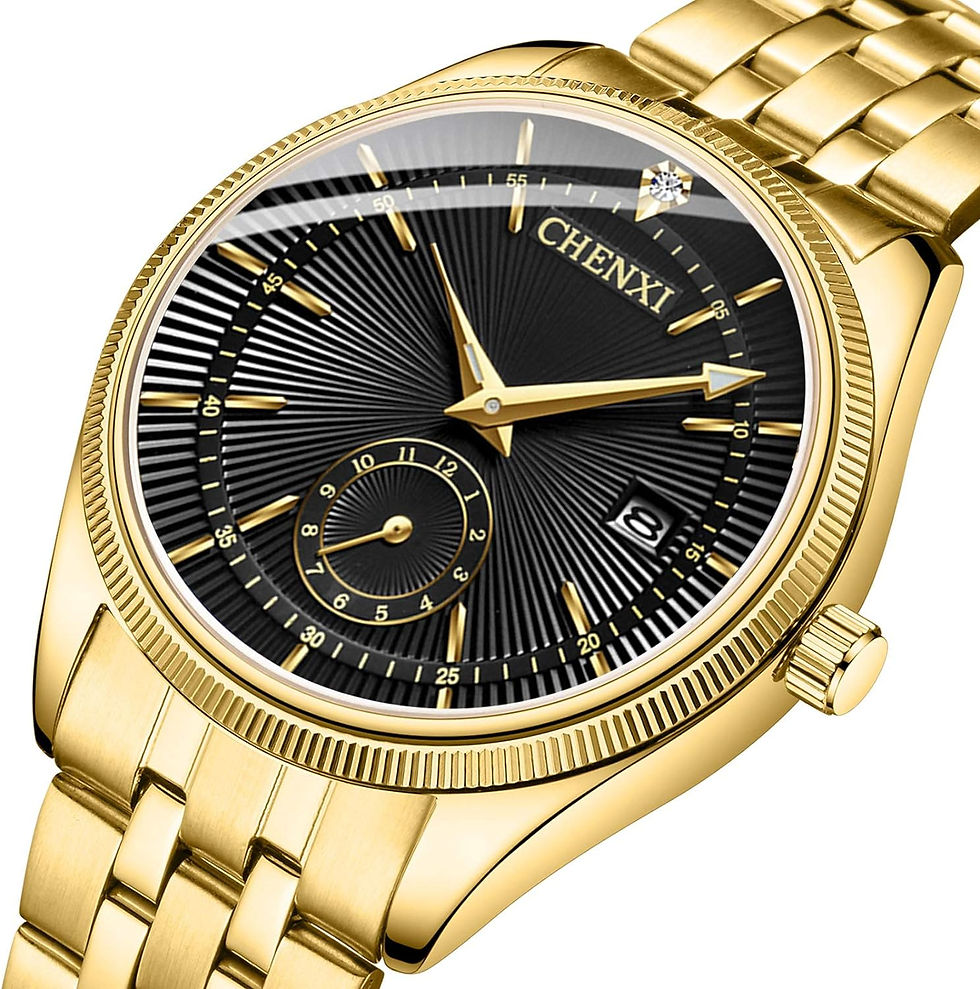 Thumbnail: FANMIS Men's Luxury Analog Quartz Gold Wrist Watches Business Stainless Steel B