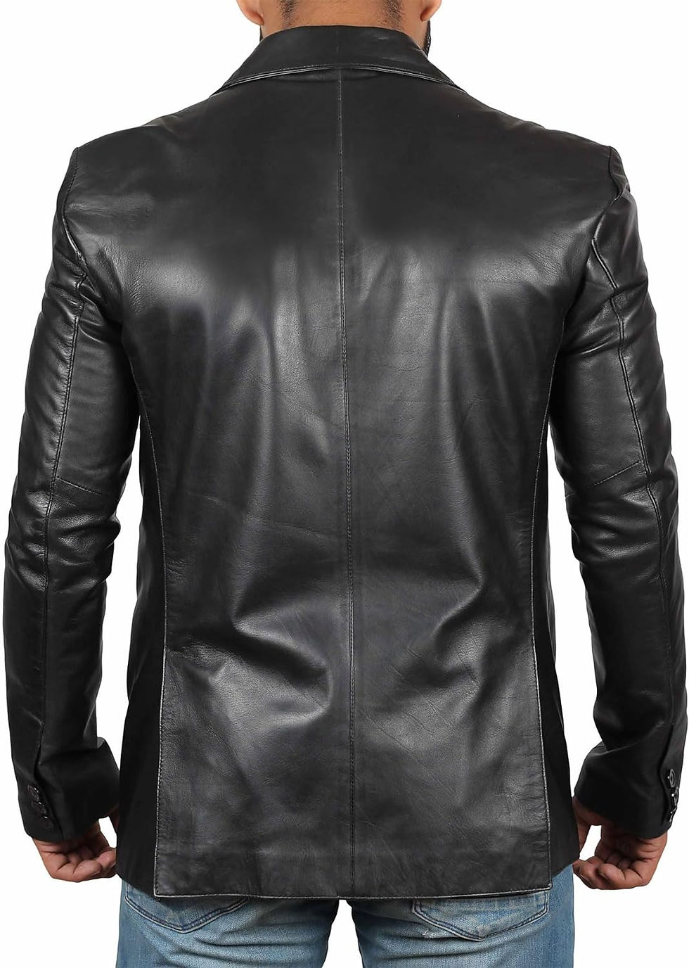 Thumbnail: fjackets Leather Blazer For Men - Black & Brown Real Lambskin Casual Men's Leat