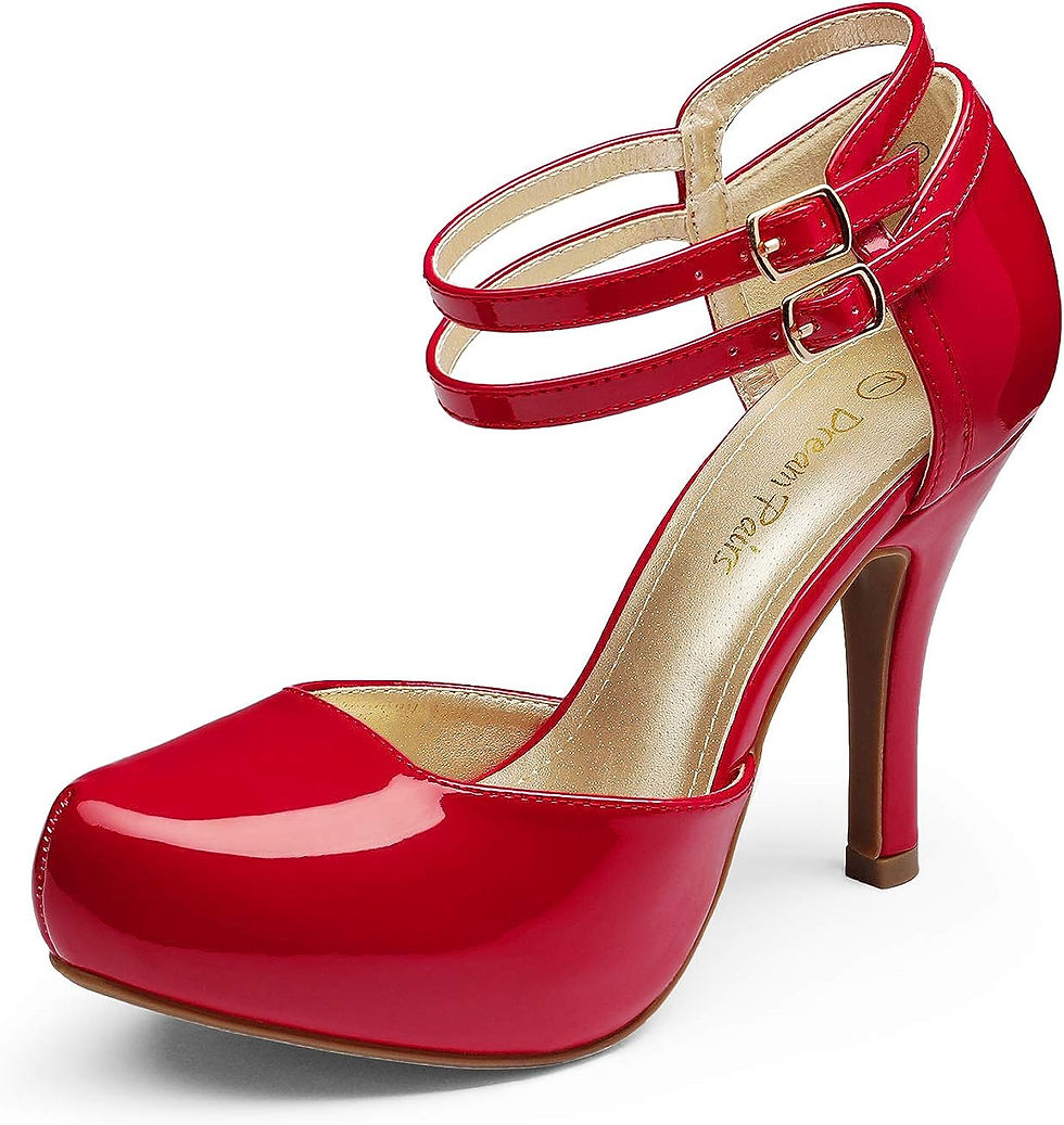 Thumbnail: DREAM PAIRS Office-02 Women's Classy Mary Jane Double Ankle Strap Almond Toe Hi