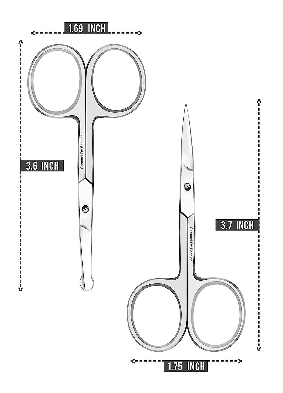 Thumbnail: Premium Quality Nose Hair Scissors for Men - Stainless Steel Scissors for Musta