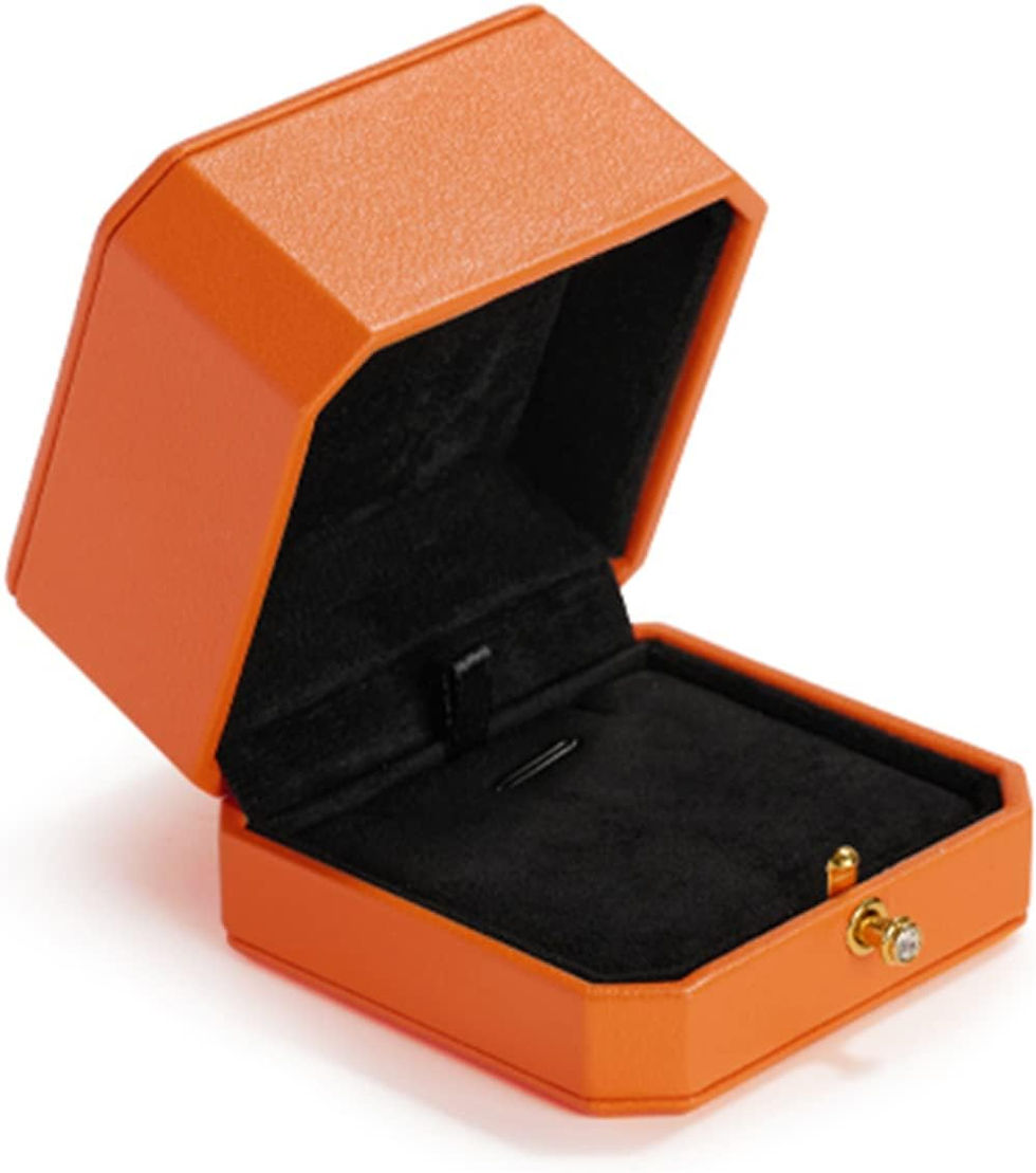 Thumbnail: Oirlv Luxury Leather Ring Box for Jewelry Gift Octagon Women Ring Holder for We