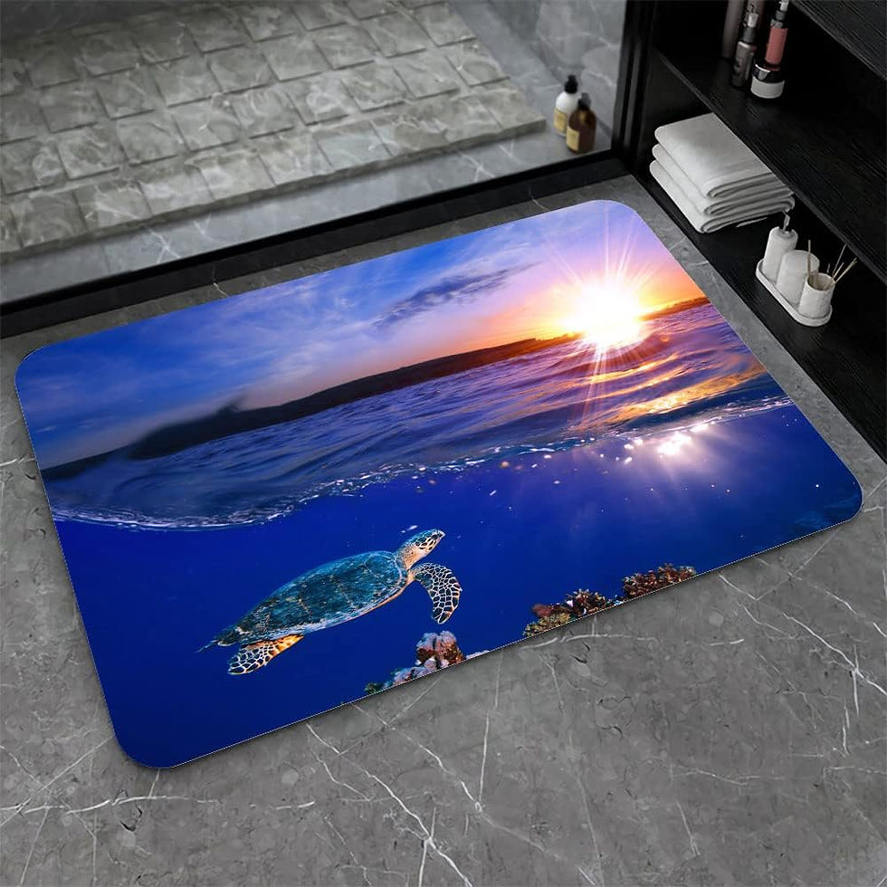 Thumbnail: SHENWSAN Diatomaceous Earth Bath mat ，Black Gold Shiny Marble Super Absorbent