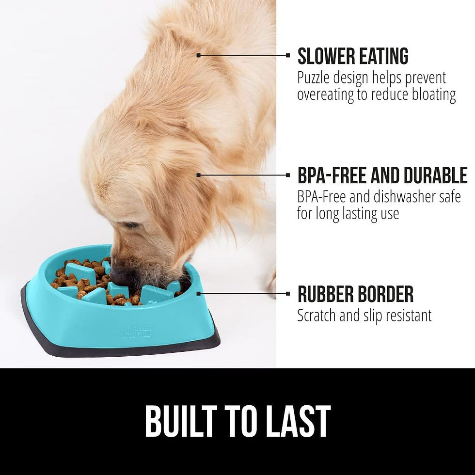 Thumbnail: Gorilla Grip Slip Resistant Slow Feeder Dog Bowl, Slows Down Pets Eating, Preve