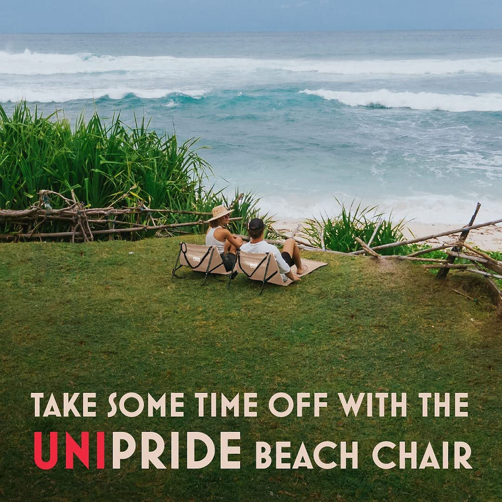 Thumbnail: UNIPRIDE Beach Chairs for Adults with Back Support (Set of 2) Folding Lightweig