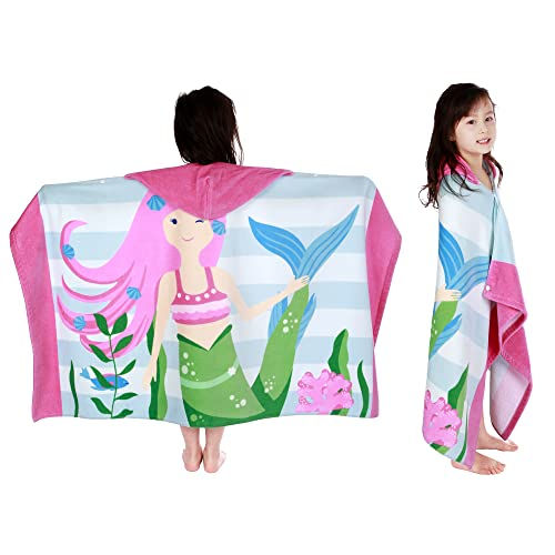 Thumbnail: LOBETOAED Kids Hooded Beach Bath Towel, Baby Surf Poncho Toddlers Soft Real Cot