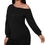 Thumbnail: SOLY HUX Women's Plus Size Off Shoulder Long Sleeve Drawstring Side Short Dress