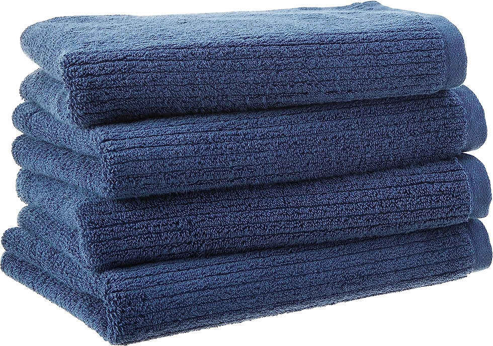 Thumbnail: Amazon Aware 100% Organic Cotton Ribbed Bath Towels - 6-Piece Set, Light Gray